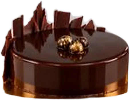 Tarta de chocolate con glaseado espejo y virutas de chocolate